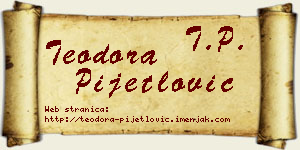 Teodora Pijetlović vizit kartica